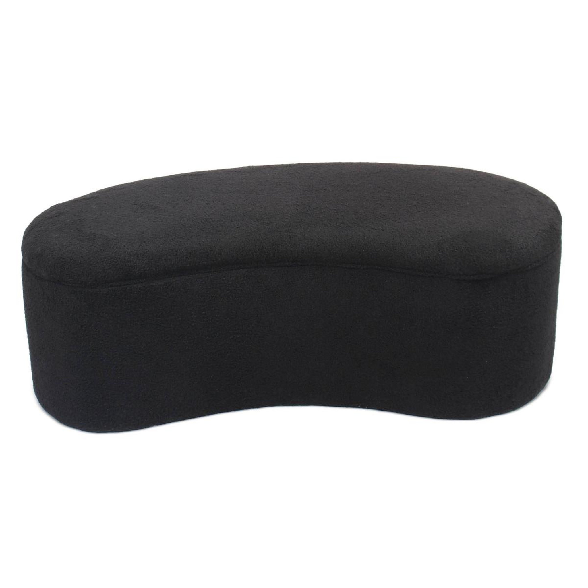 Voir la diapositive 2 : Paris Prix Banquette & Coffre Bouclette  Courbe  120cm Noir