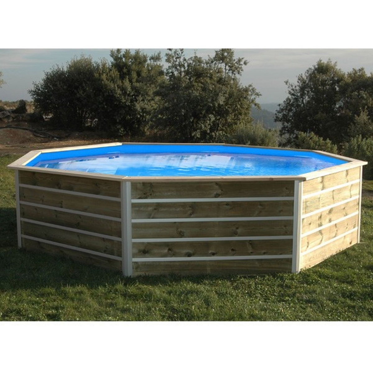 WATERCLIP Piscine bois octogonale 428 x 94 BOHOL