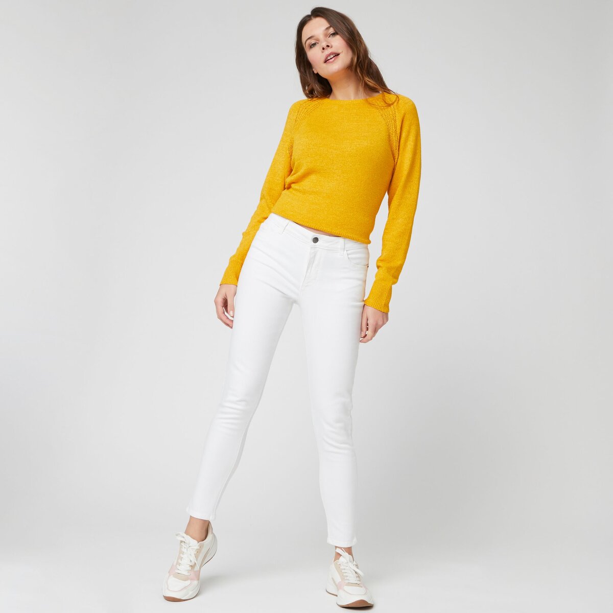 Jean blanc femme outlet pas cher