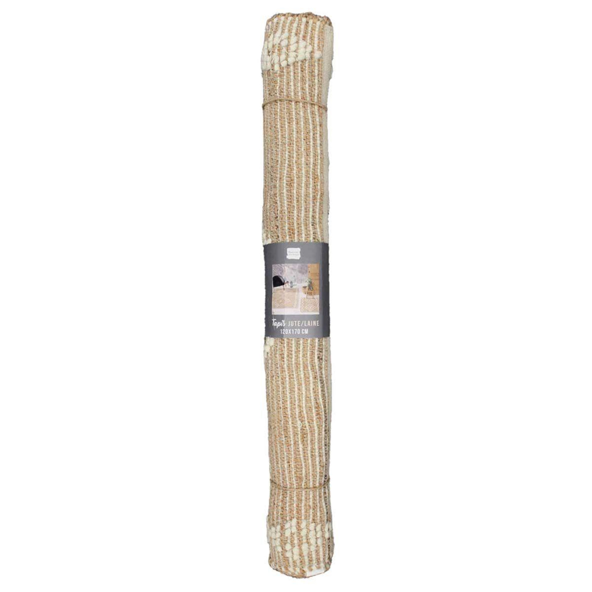 Voir la diapositive 5 : Douceur d'Intérieur Tapis déco en jute & laine  floty  120x170cm beige