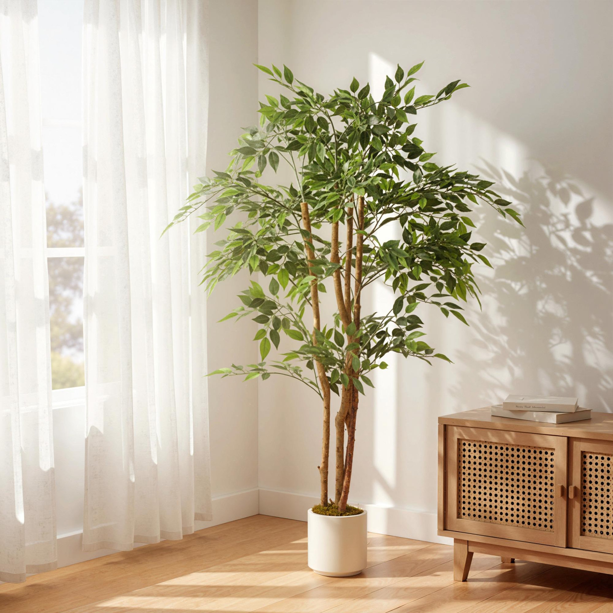 Voir la diapositive 4 : HOMCOM Arbre artificiel plante artificiel banyan H.1,5 m vrais troncs 1116 feuilles grand réalisme