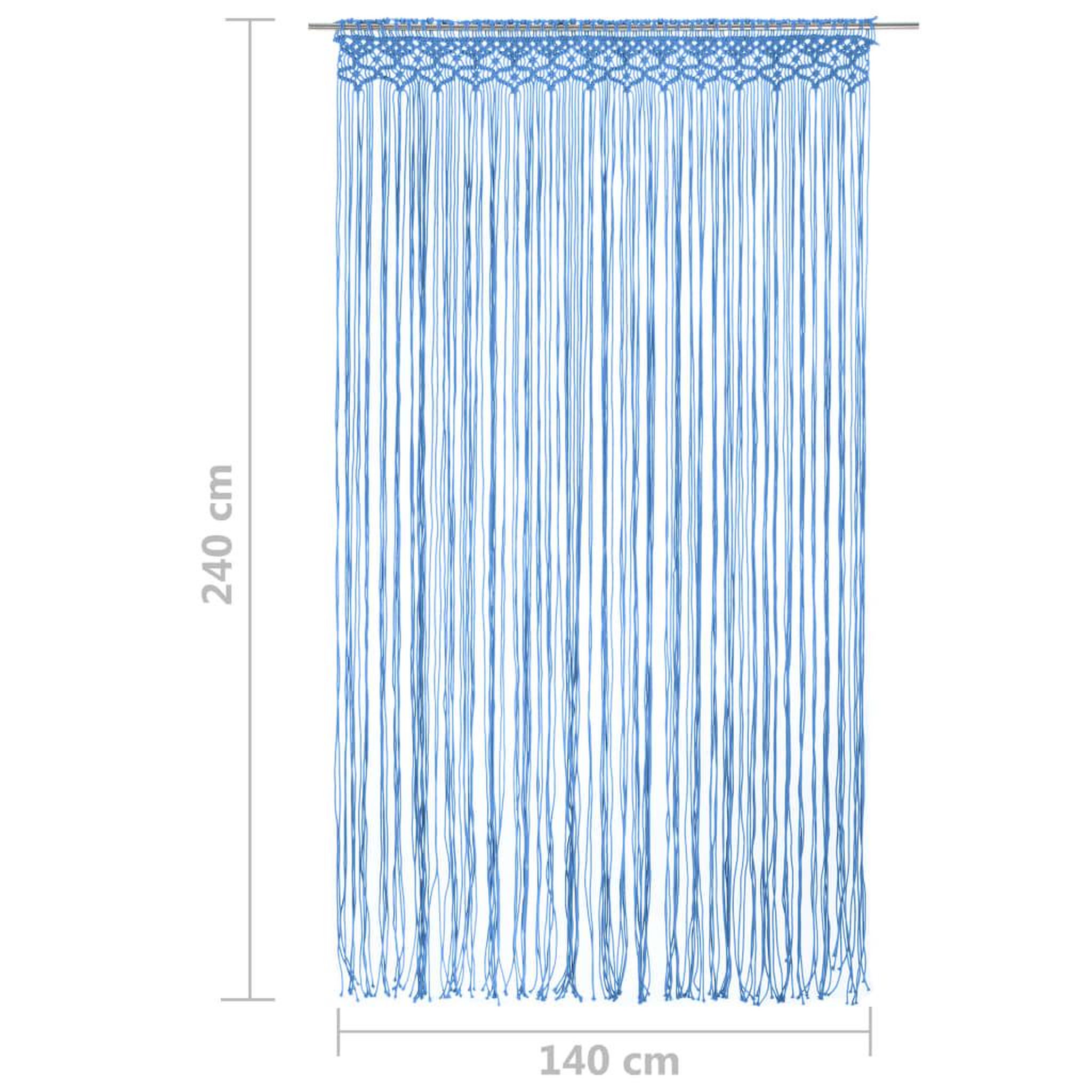 Voir la diapositive 5 : VIDAXL Rideau en macrame Bleu 140x240 cm Coton