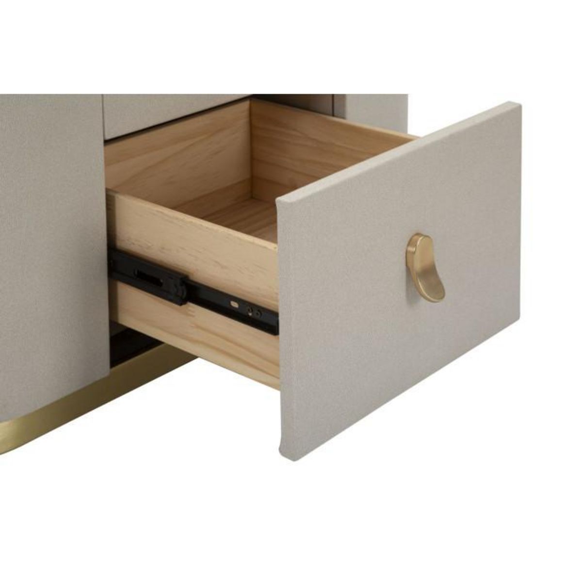 Paris Prix Table de Chevet Effet Marbre  Beauty  60cm Crème & Or