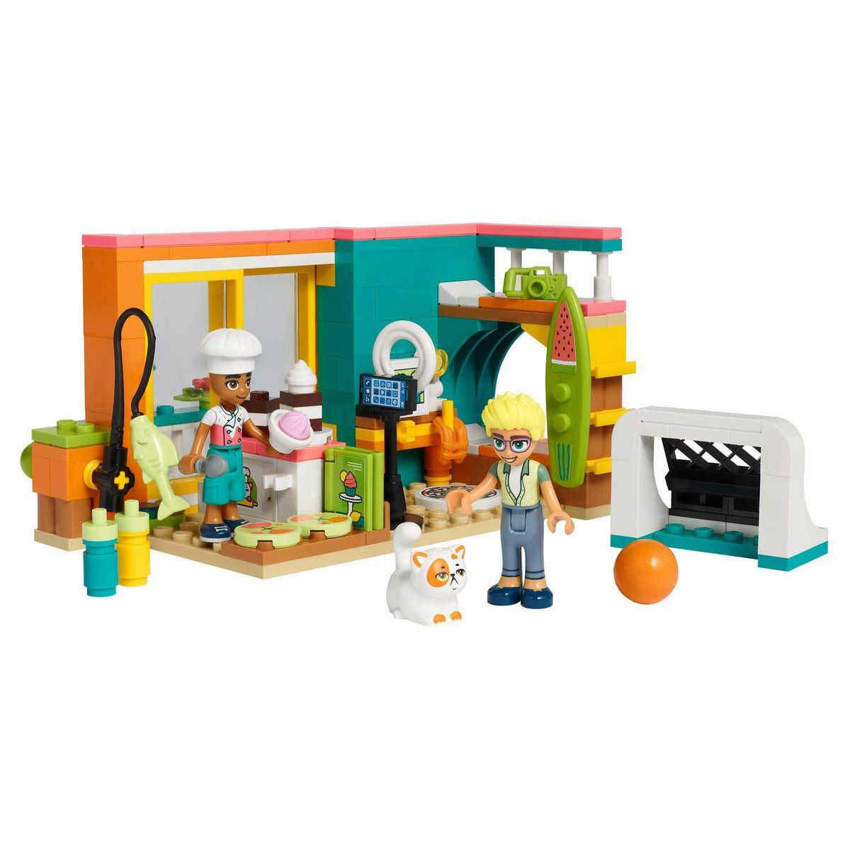 LEGO Friends 41754 La chambre de Léo, Jouet sur la Pâtisserie, avec Mini-Poupée, Accessoires & Animal de Compagnie