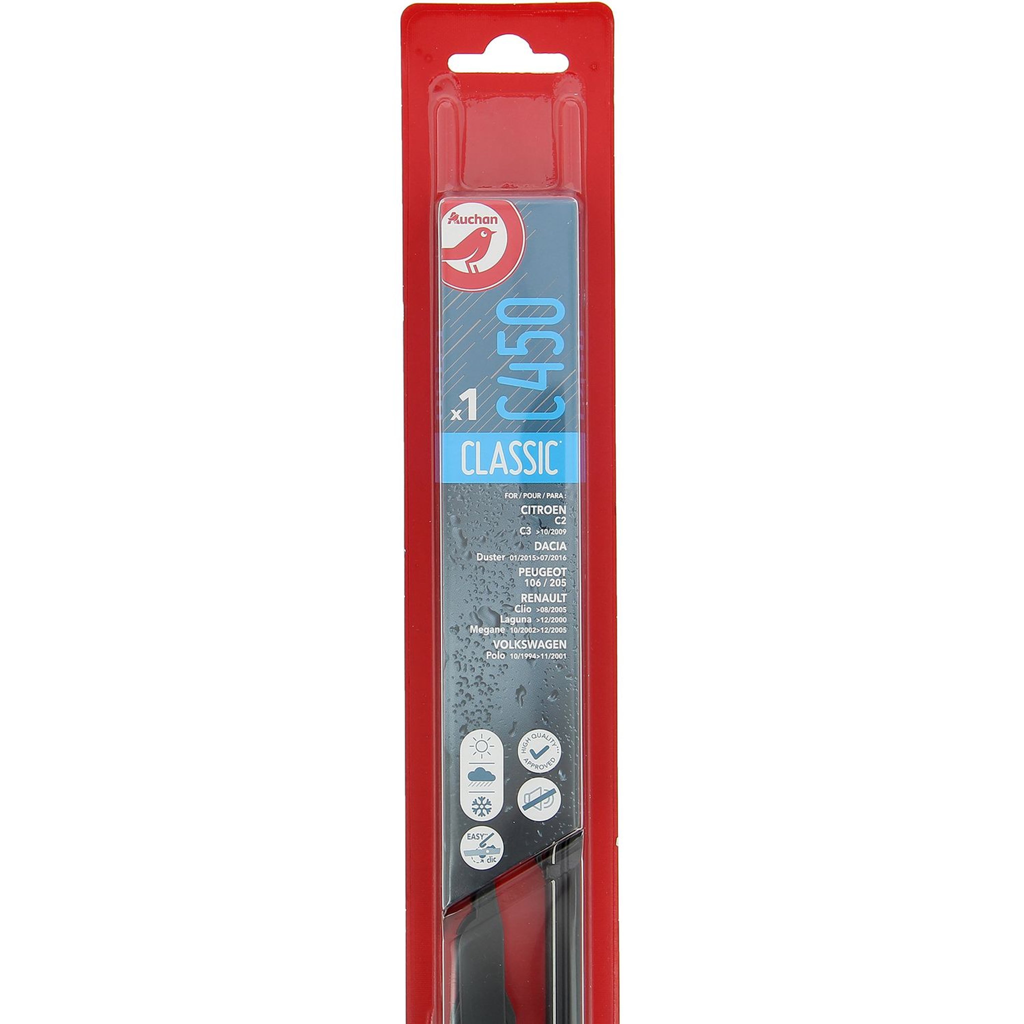 Voir la diapositive 1 : AUCHAN Balai d'essuie-glace C450 45cm pour CITROËN DACIA PEUGEOT RENAULT VOLKSWAGEN