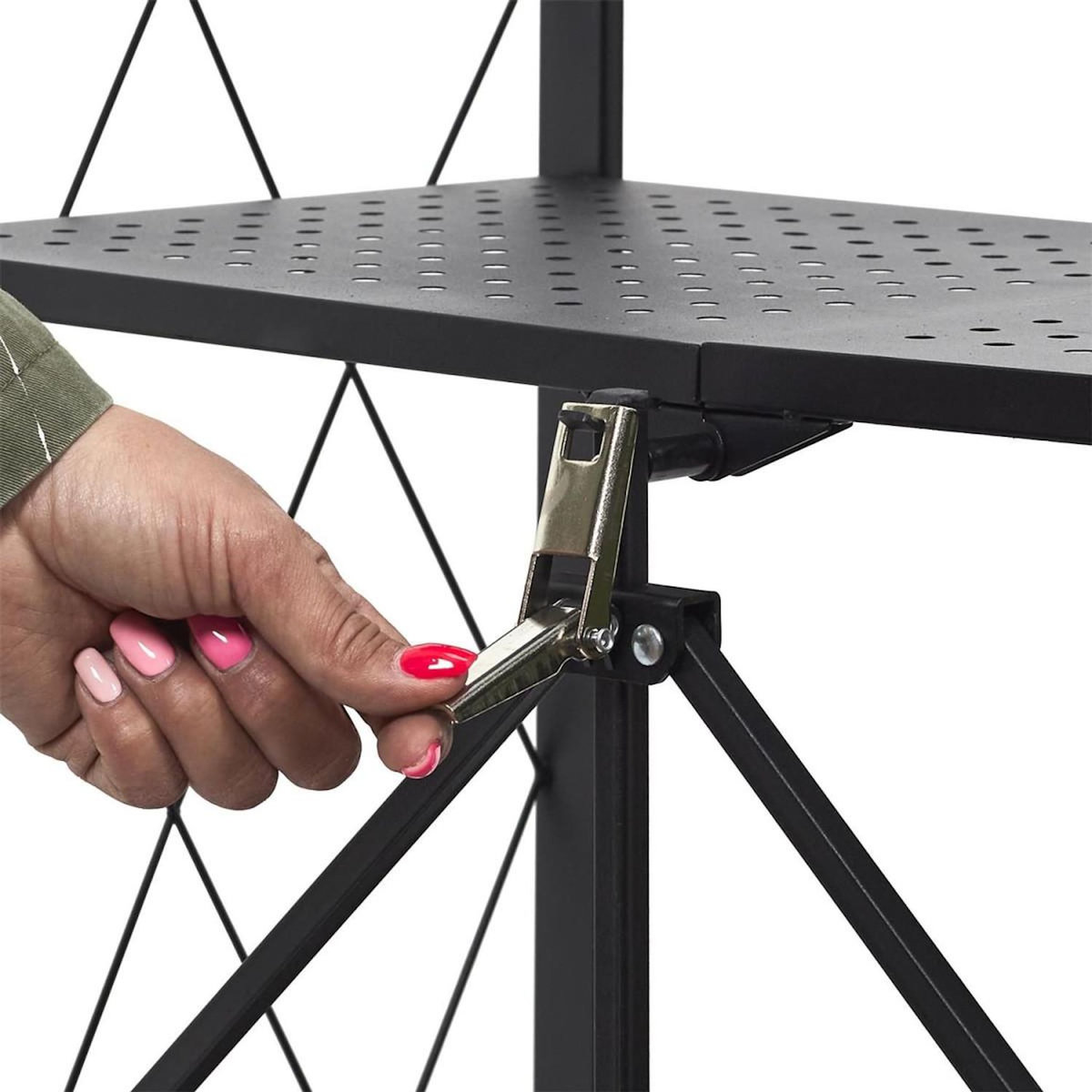 Paris Prix Étagère Pliable en Métal  4 Niveaux  127cm Noir
