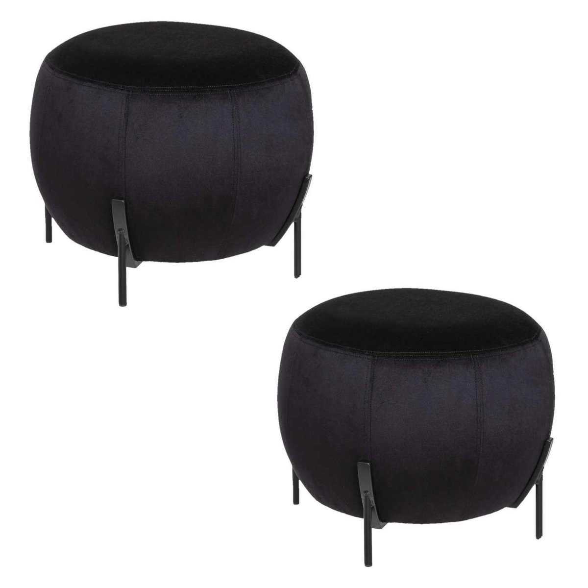 TOILINUX 2 Tabourets design velours Calabaza