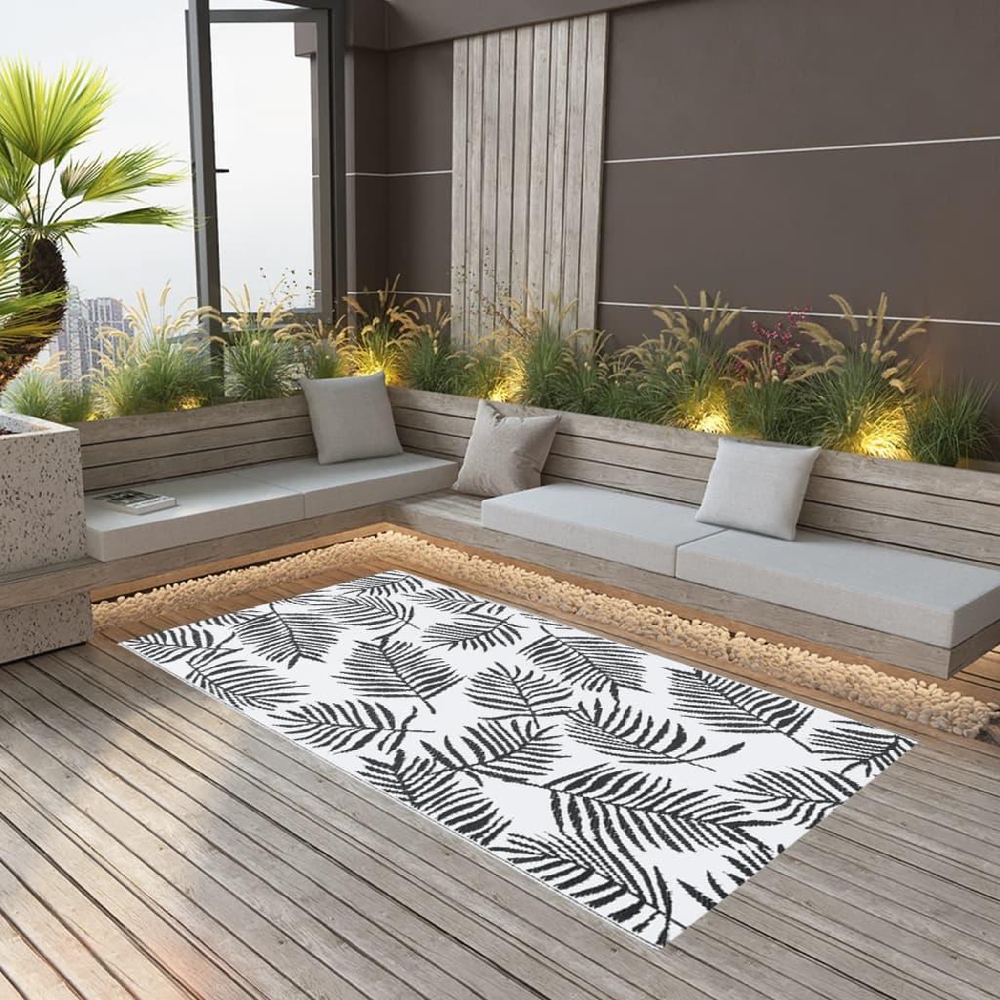 Voir la diapositive 1 : VIDAXL Tapis d'exterieur ARAKIL Blanc et noir 160x230 cm PP