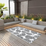 VIDAXL Tapis d'exterieur ARAKIL Blanc et noir 160x230 cm PP