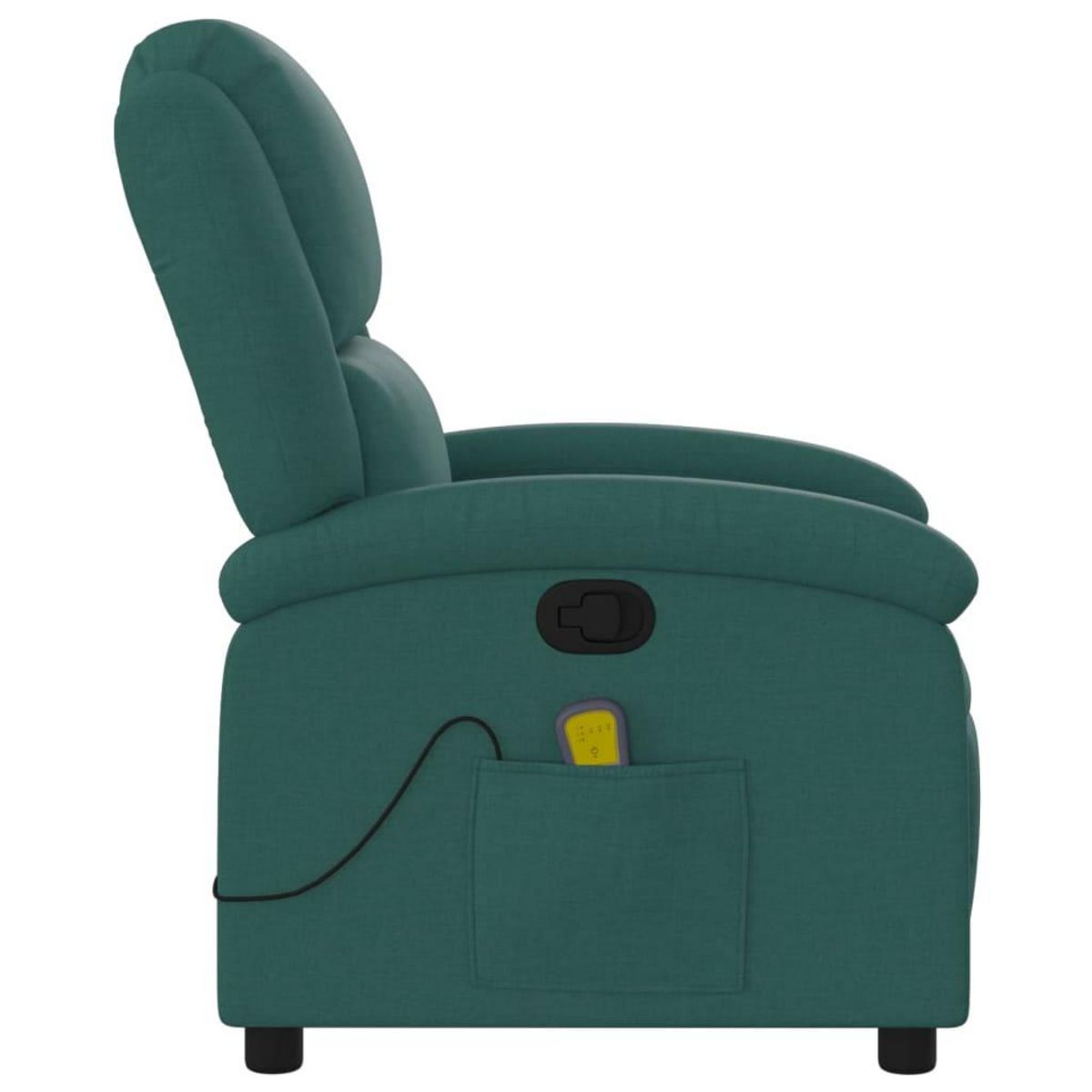 VIDAXL Fauteuil de massage inclinable Vert fonce Tissu