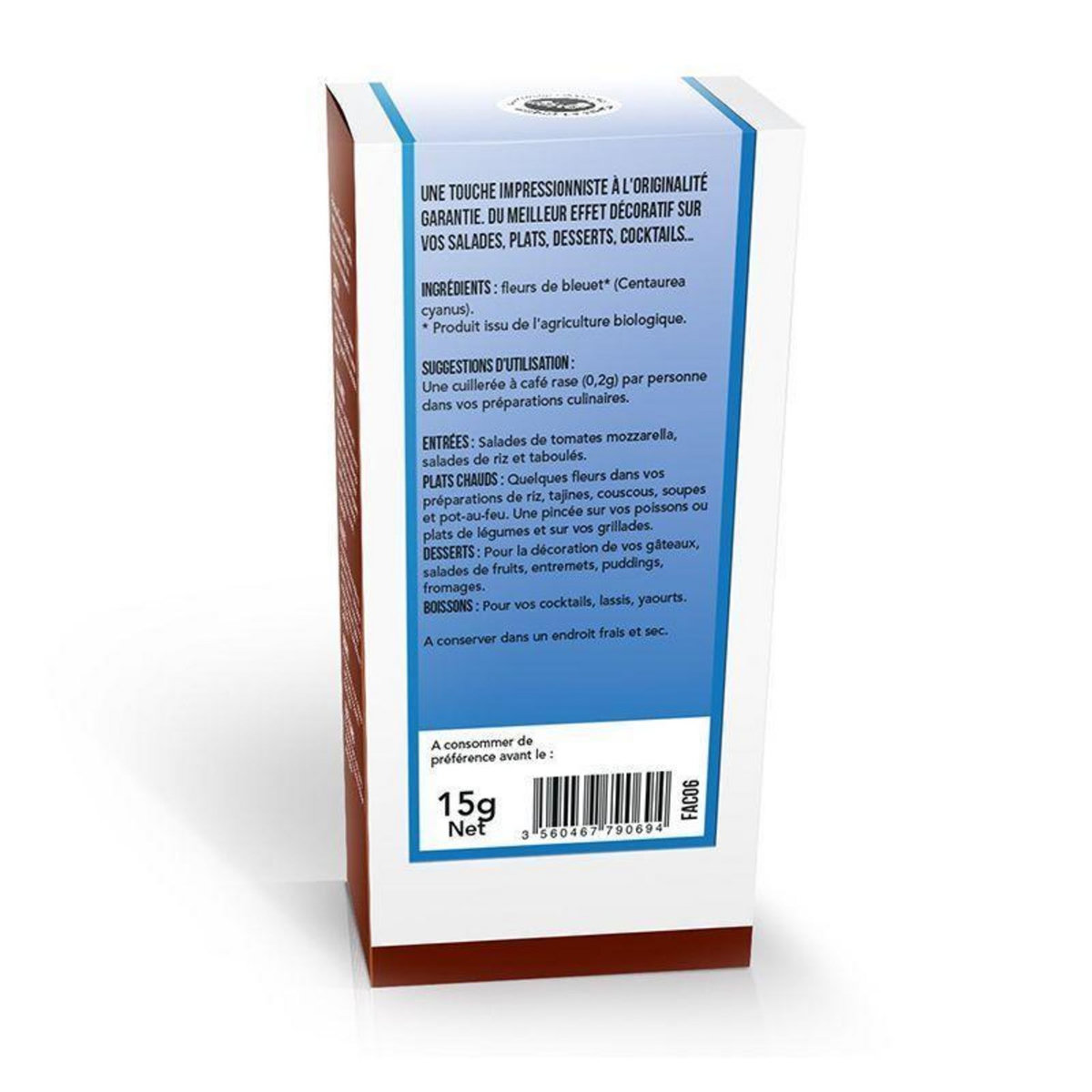 Aromandise Fleurs comestibles bio - Fleurs de Bleuet 15 g