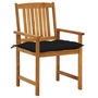 Voir la diapositive 2 : VIDAXL Chaises de jardin avec coussins lot de 8 Bois d'acacia solide
