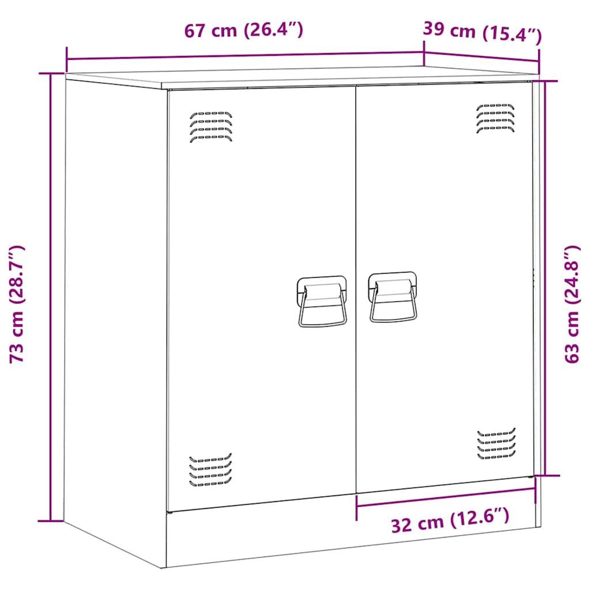 Voir la diapositive 6 : VIDAXL Buffet rose 67x39x73 cm acier