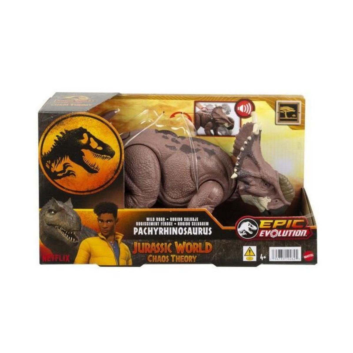 MATTEL Jurassic World-Pachyrhinosaurus Rugissement Féroce-Figurine articulée HTK72