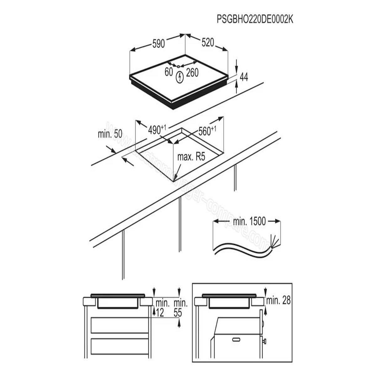 ELECTROLUX Plaque induction – Electrolux DIT60331BK