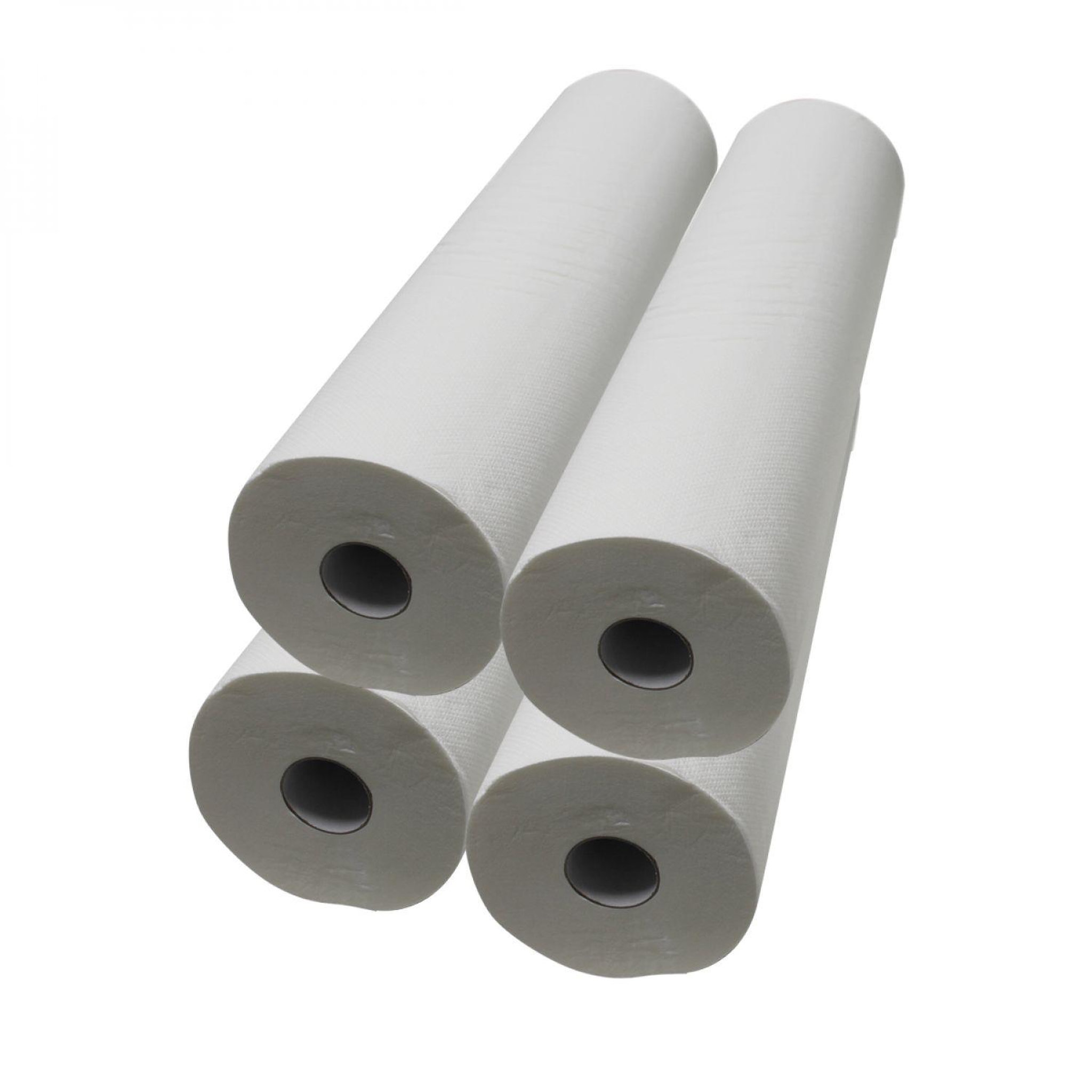 VIVEZEN Lot de 4 draps d'examen blanc 50cm x 46m - 34g/m2 double épaisseur aspect gaufré 100% pure ouate