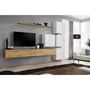 Voir la diapositive 2 : Paris Prix Meuble TV Mural Design  Switch IX  310cm Naturel & Blanc