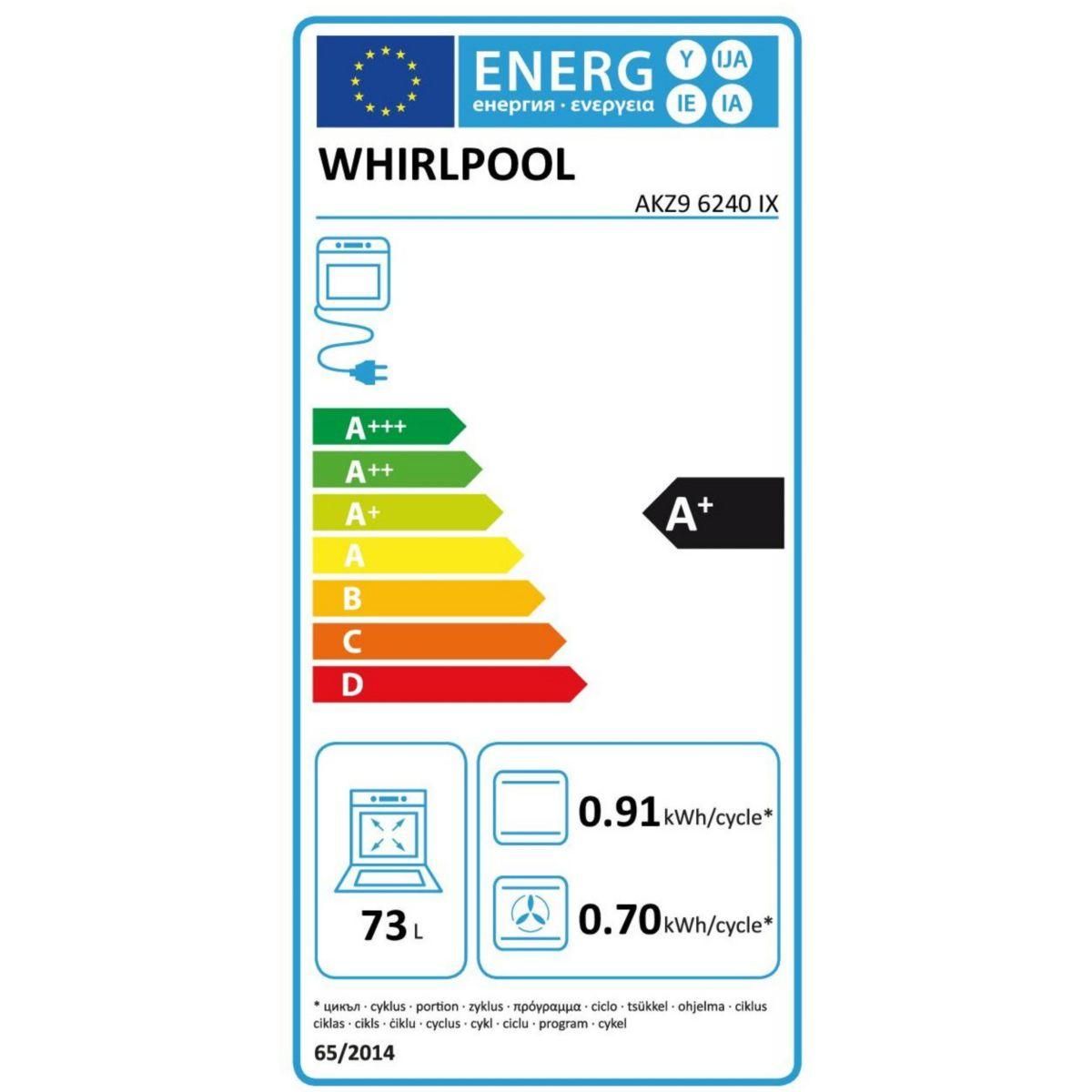 Whirlpool Four encastrable AKZ96240IX 6ème sens