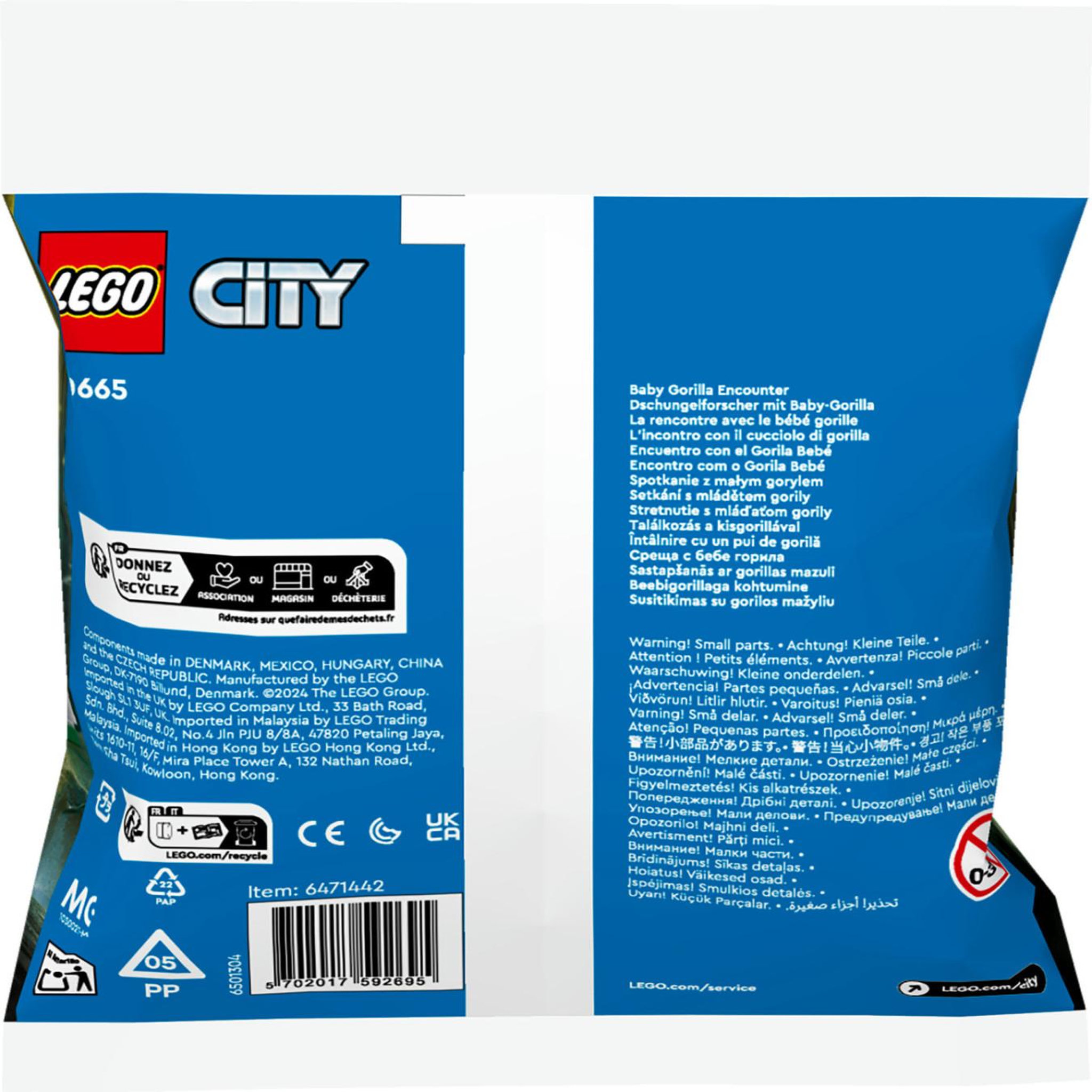 Voir la diapositive 3 : LEGO LEGO City - La rencontre avec le bébé gorille (Polybag) - 30665