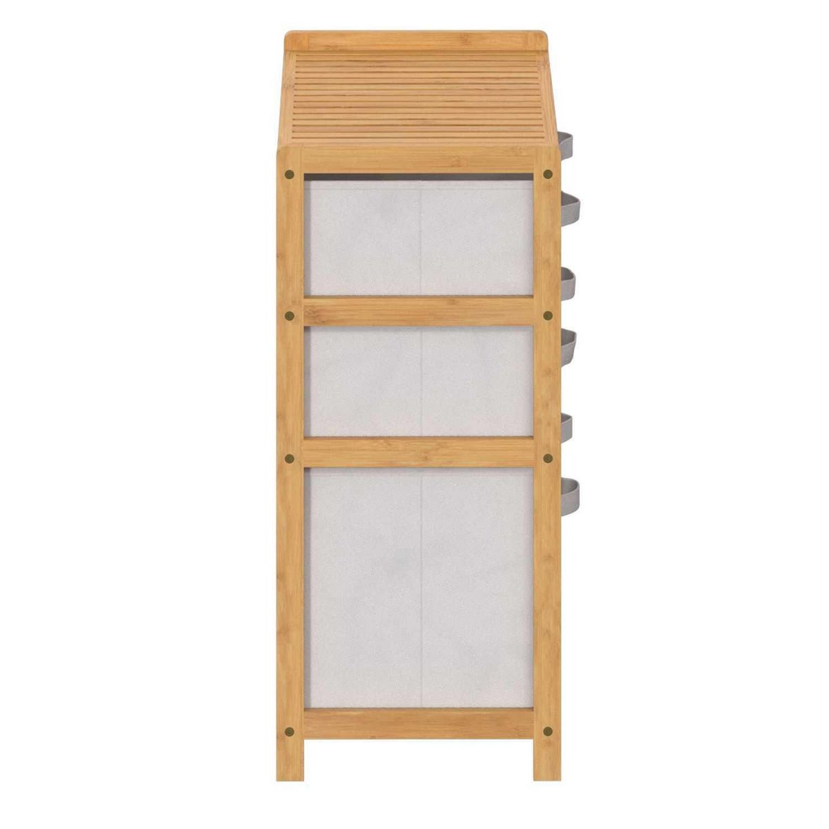 FIVE Meuble étagère double 6 paniers - Banc et Marron