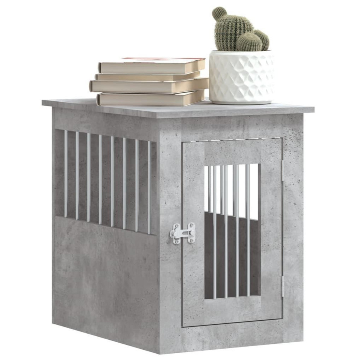 VIDAXL Meuble de cage pour chiens gris beton 45x62x59 cm