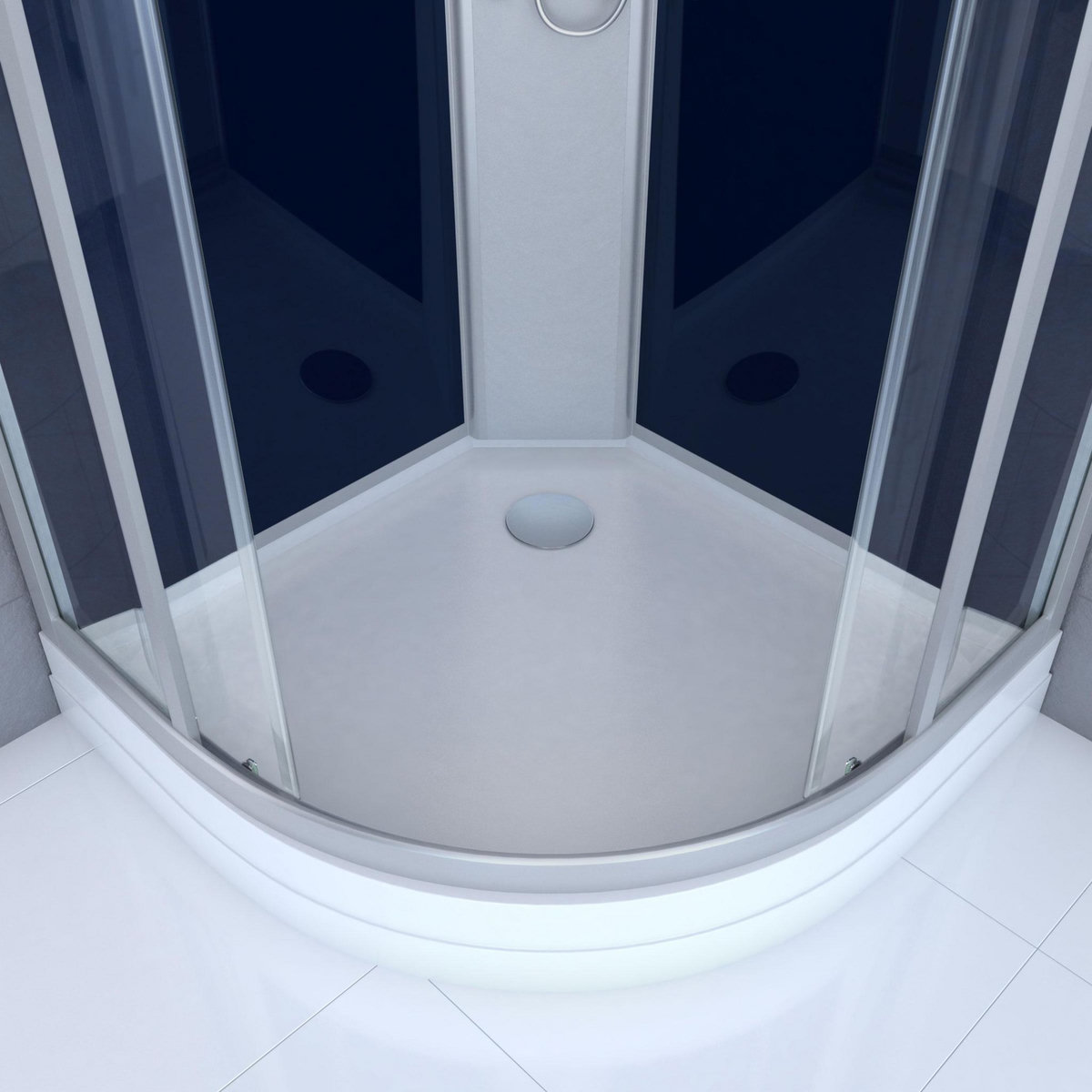 Aurlane Cabine de douche 1/4 de cercle - 85x85x225cm - NIGHTY