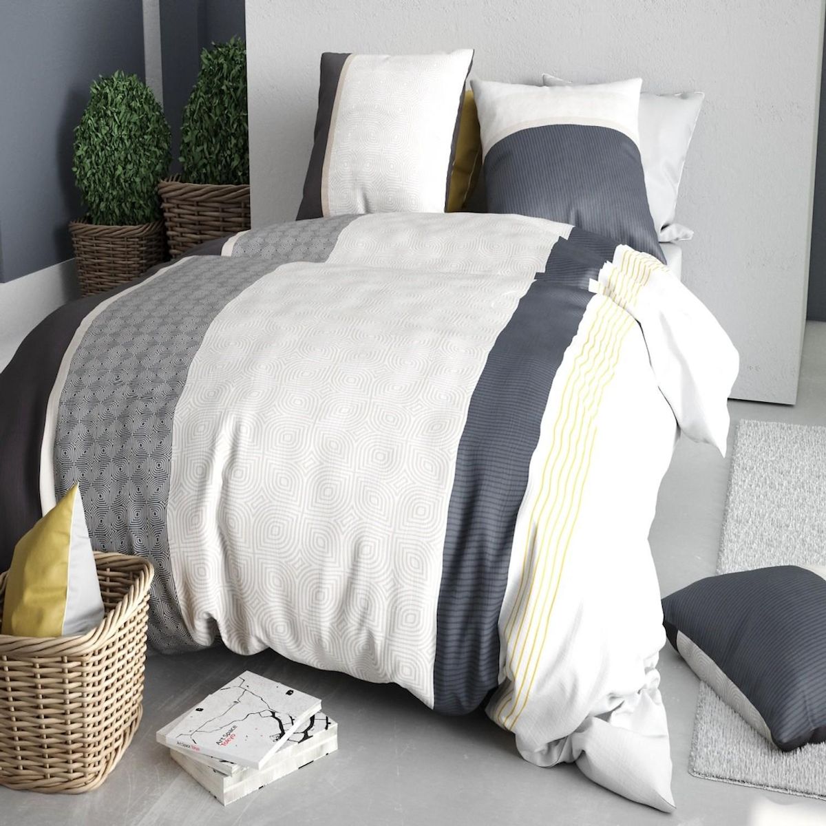 ATELIER DU COTON Parure housse de couette 100% 260x240cm coton 57fils stratus