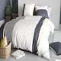 Voir la diapositive 2 : ATELIER DU COTON Parure housse de couette 100% 260x240cm coton 57fils stratus