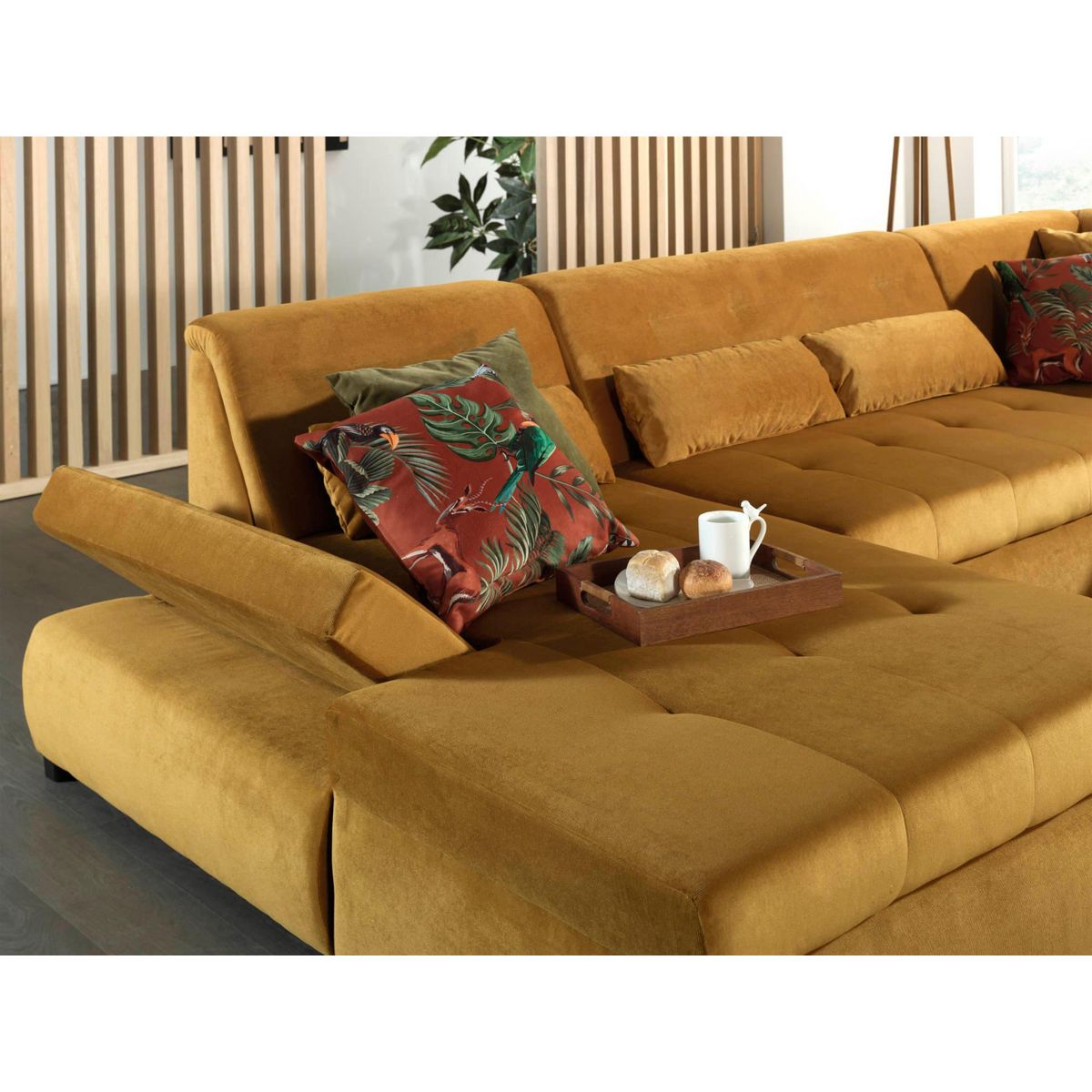 LISA DESIGN Vermont - canapé panoramique d'angle droit - 7 places - xxl - en velours