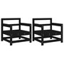Voir la diapositive 2 : VIDAXL Chaises de jardin lot de 2 noir bois massif de pin