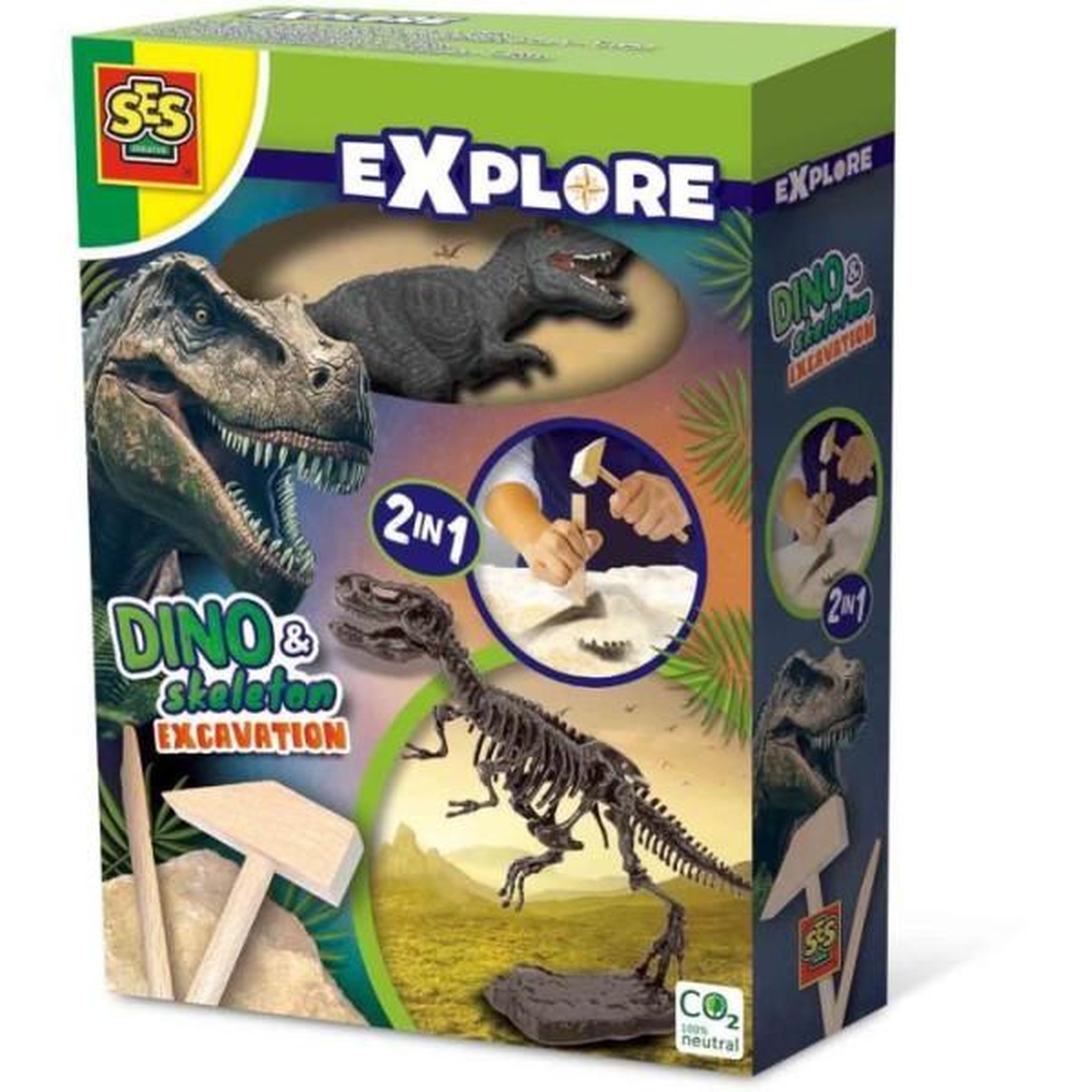 SES CREATIVE Fouille de dinosaures et de squelettes 2 en 1 - T-rex - SES CREATIVE