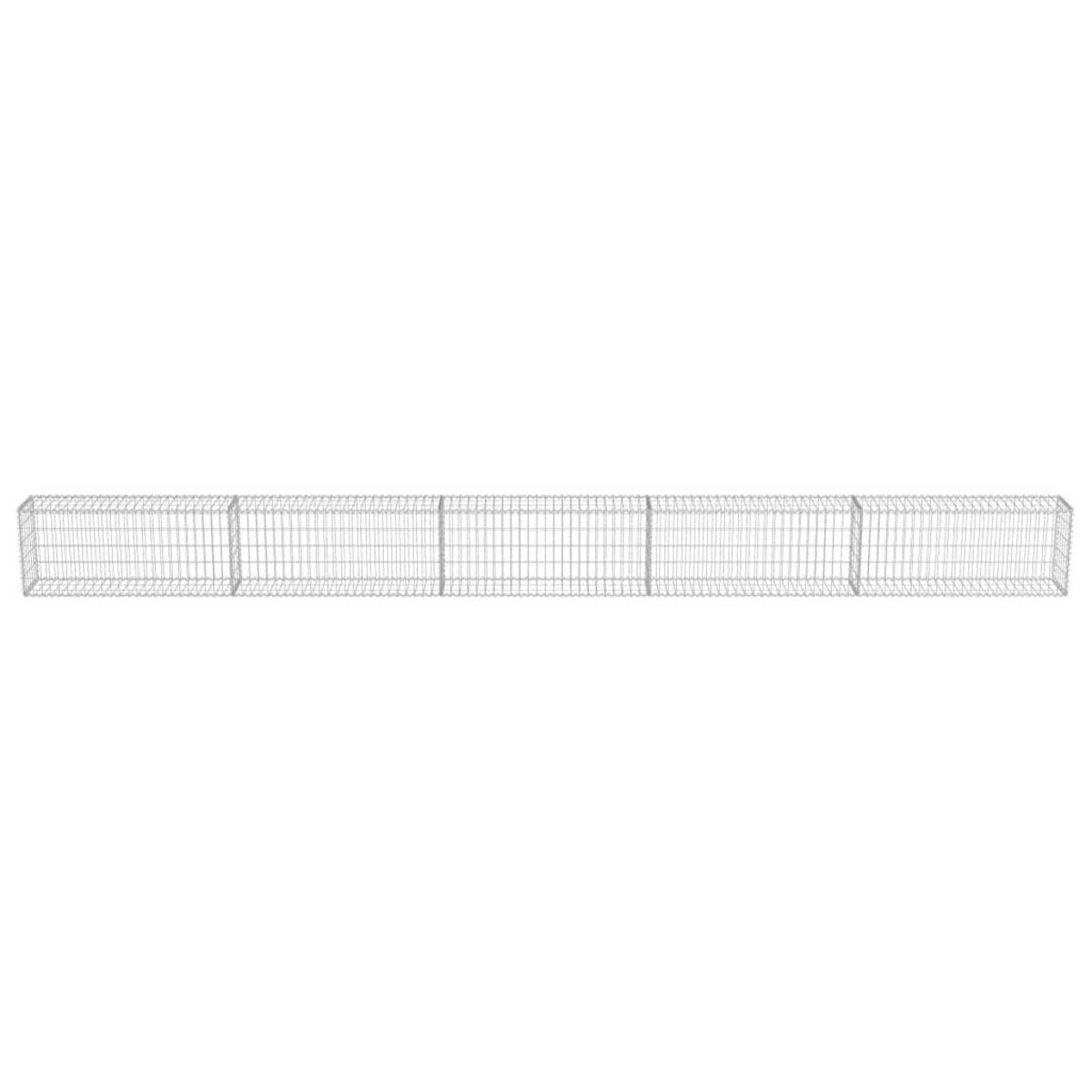 VIDAXL Mur a gabion avec couvercles Acier galvanise 600x30x50 cm