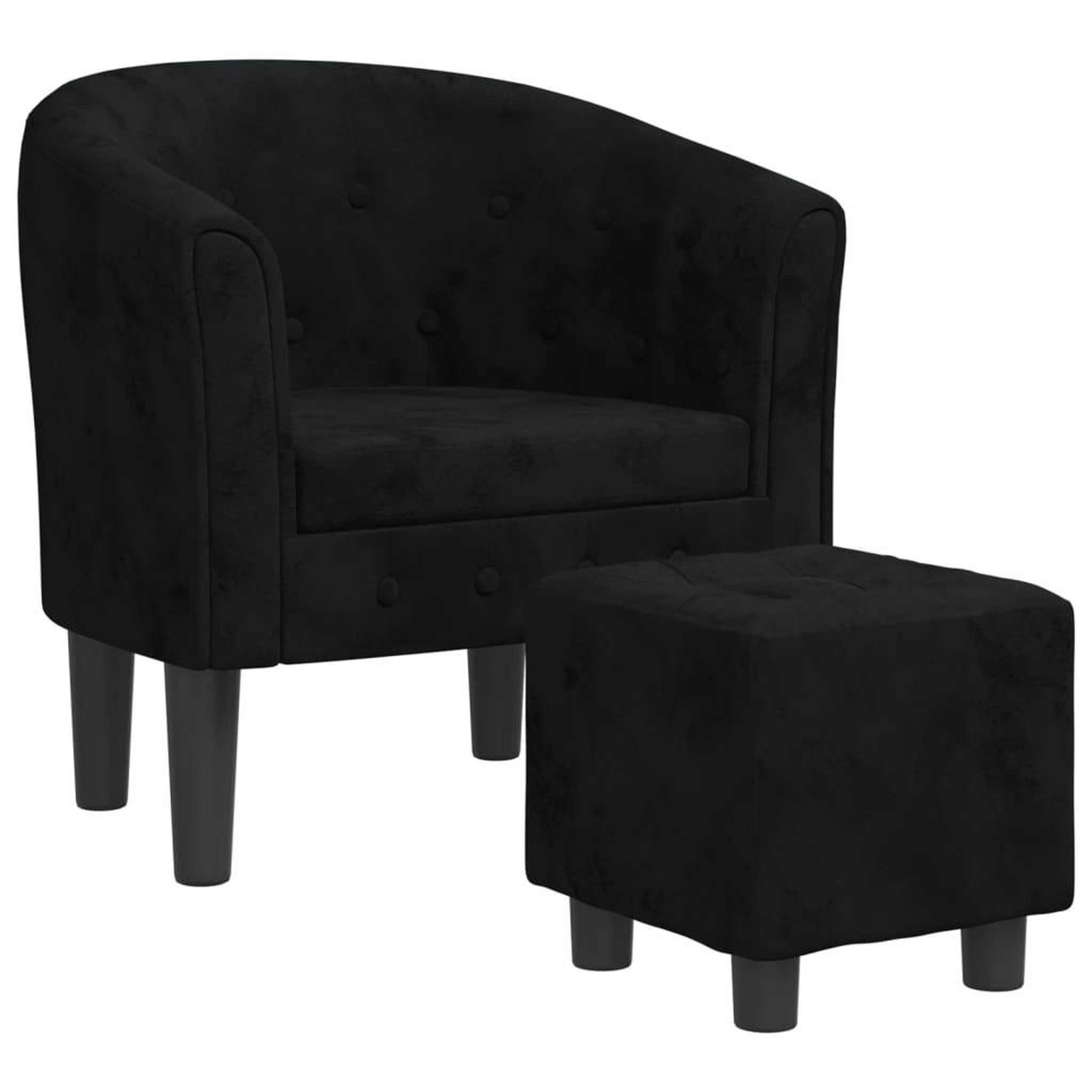 Voir la diapositive 2 : VIDAXL Fauteuil avec repose-pied noir velours