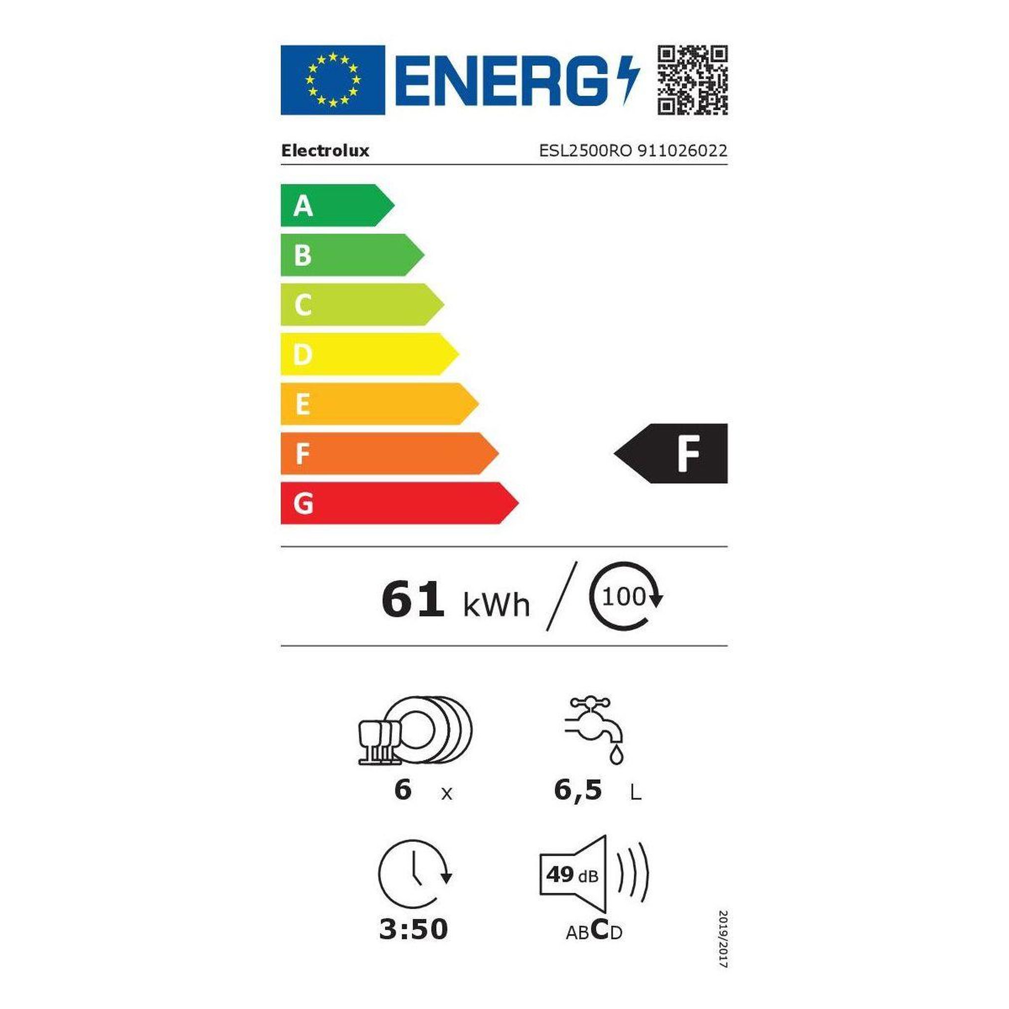 Voir la diapositive 6 : ELECTROLUX Lave vaisselle encastrable ESL2500RO