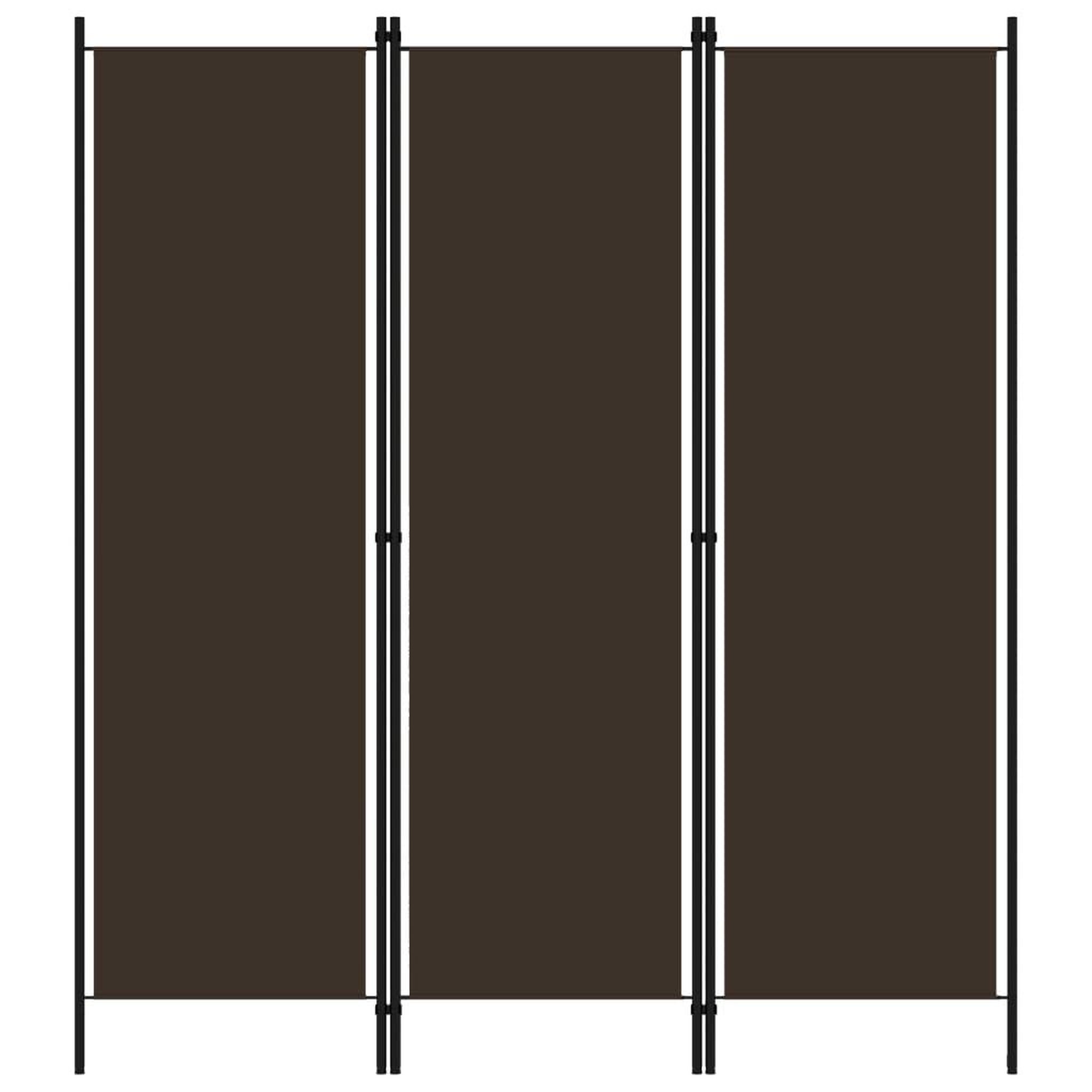 VIDAXL Cloison de separation 3 panneaux Marron 150x180 cm