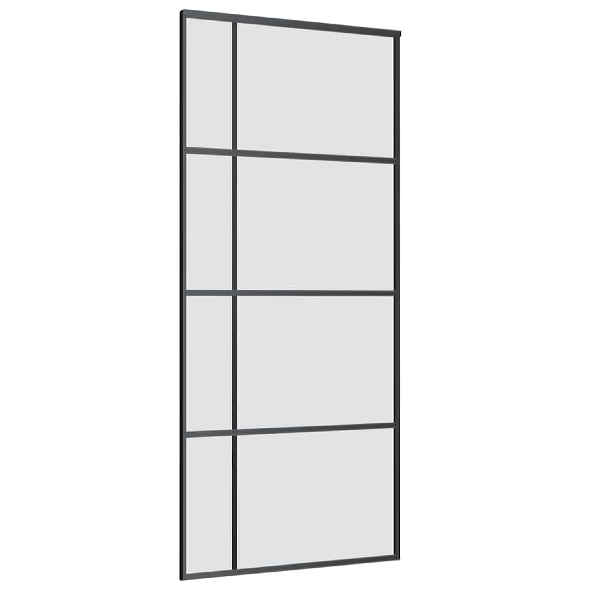 Voir la diapositive 5 : VIDAXL Porte coulissante kit de quincaillerie noir 90x205 cm verre ESG