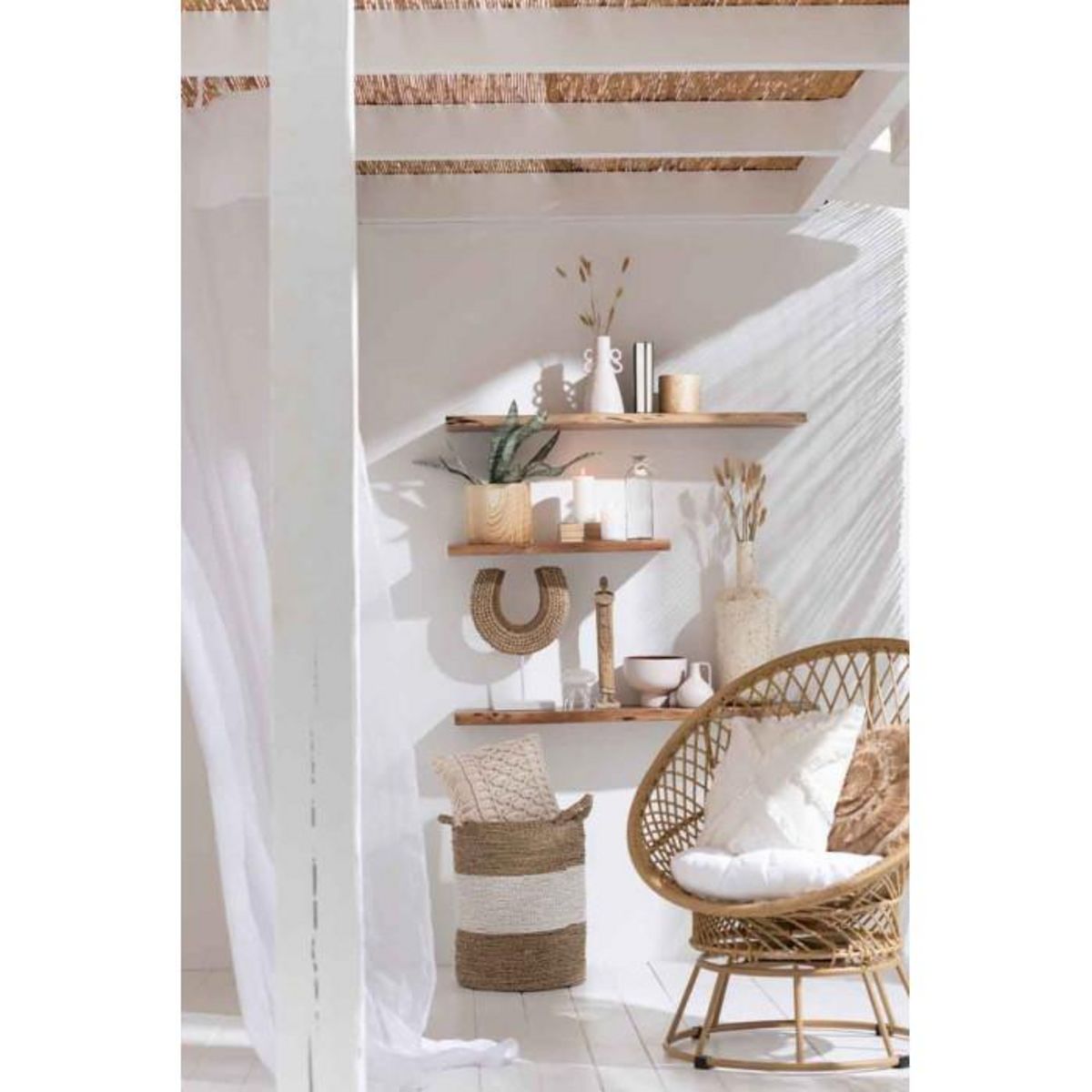 Paris Prix Décoration sur Pied  Objet  46cm Blanc & Naturel