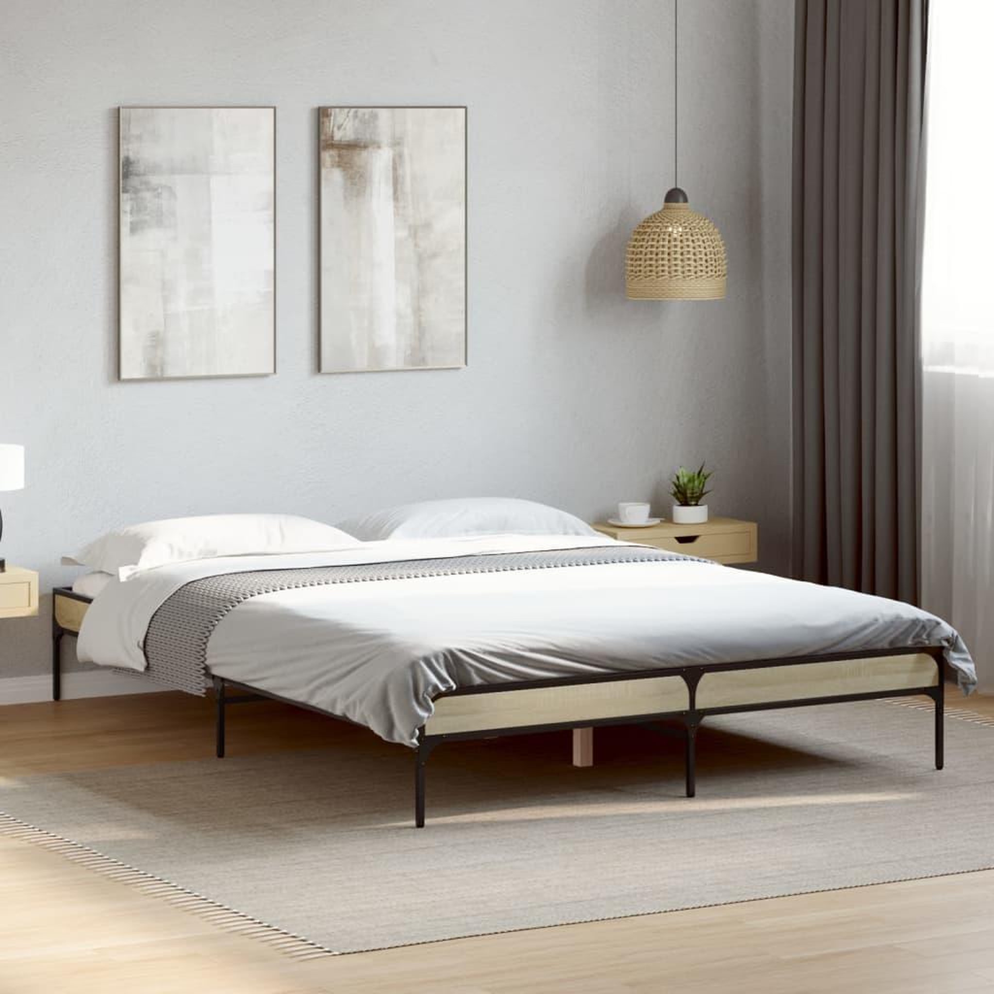 VIDAXL Cadre de lit sans matelas chene sonoma 160x200 cm