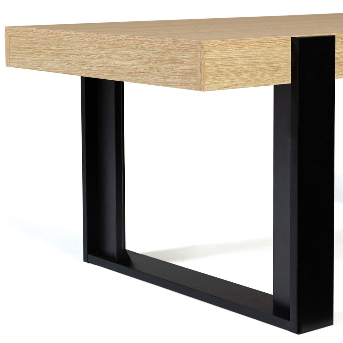 ID MARKET Table basse rectangulaire PHOENIX bois et noir