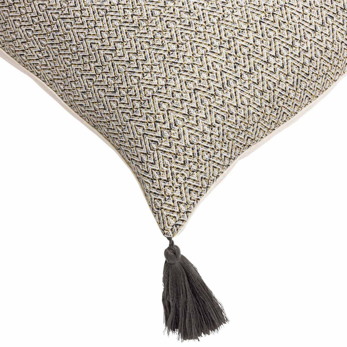 Paris Prix Coussin Déco à Pompons  Manolo  45x45cm Naturel