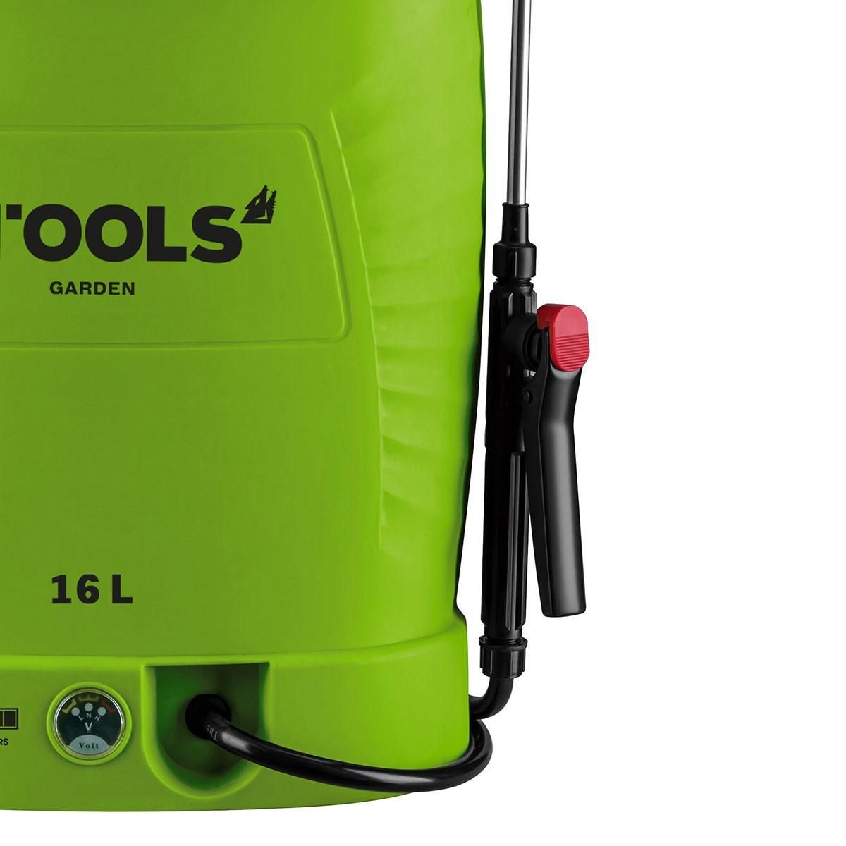 iTools Pulv&#xE9;risateur electrique &#xE0; batterie 16L 12V 8Ah Pression 6 bar Itools Lance Inox + Accessoires