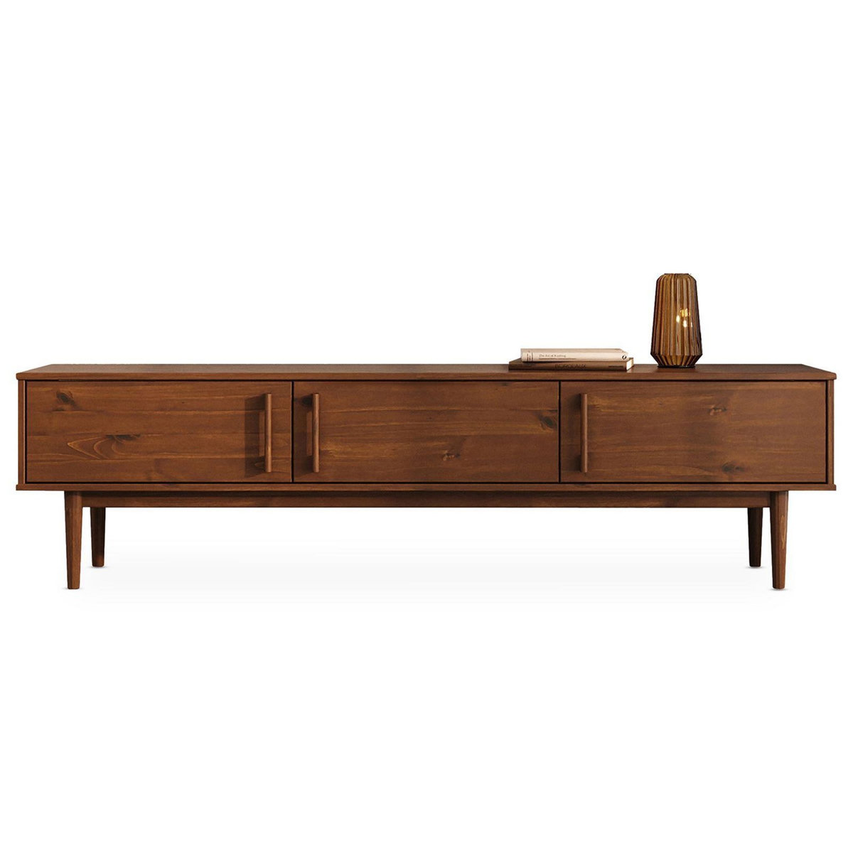 IDIMEX Meuble TV TECCA L 180 cm 3 portes en bois massif