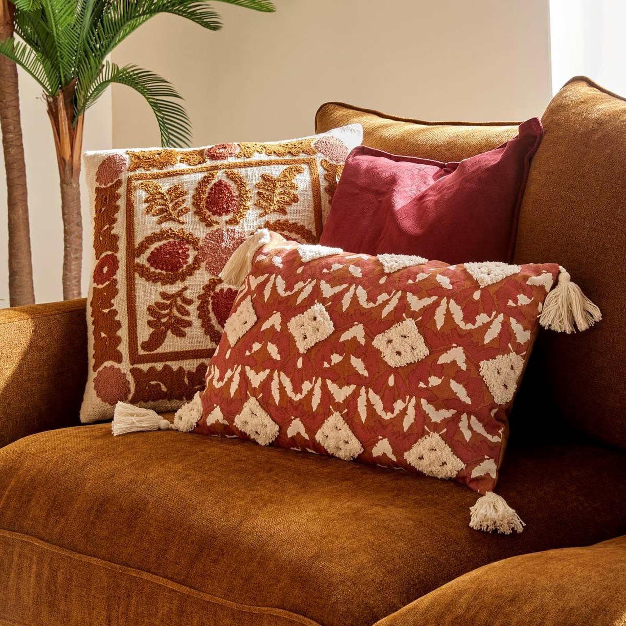 Voir la diapositive 4 : ATMOSPHERA Housse de coussin déco  sienna  30x50cm terracotta