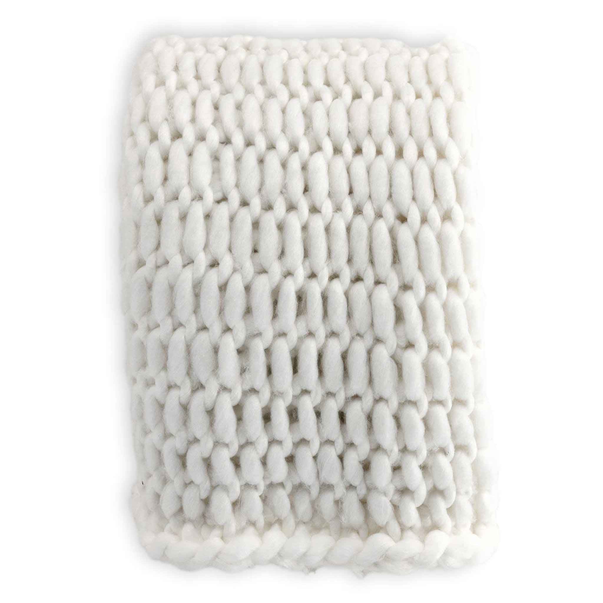 Voir la diapositive 2 : Paris Prix Plaid tissé uni  kate  130x170cm blanc