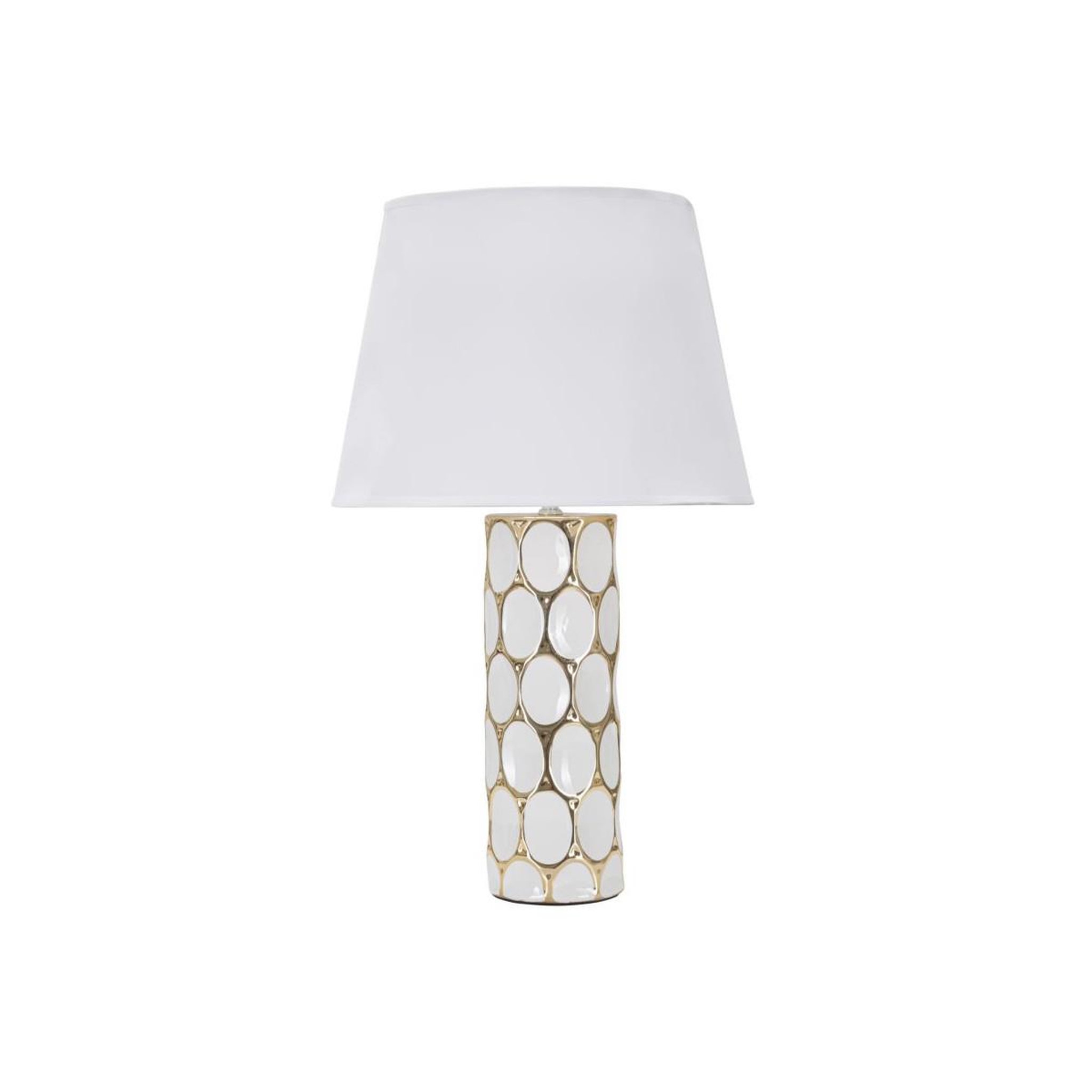 Paris Prix Lampe à poser en céramique  carv  56cm blanc & or