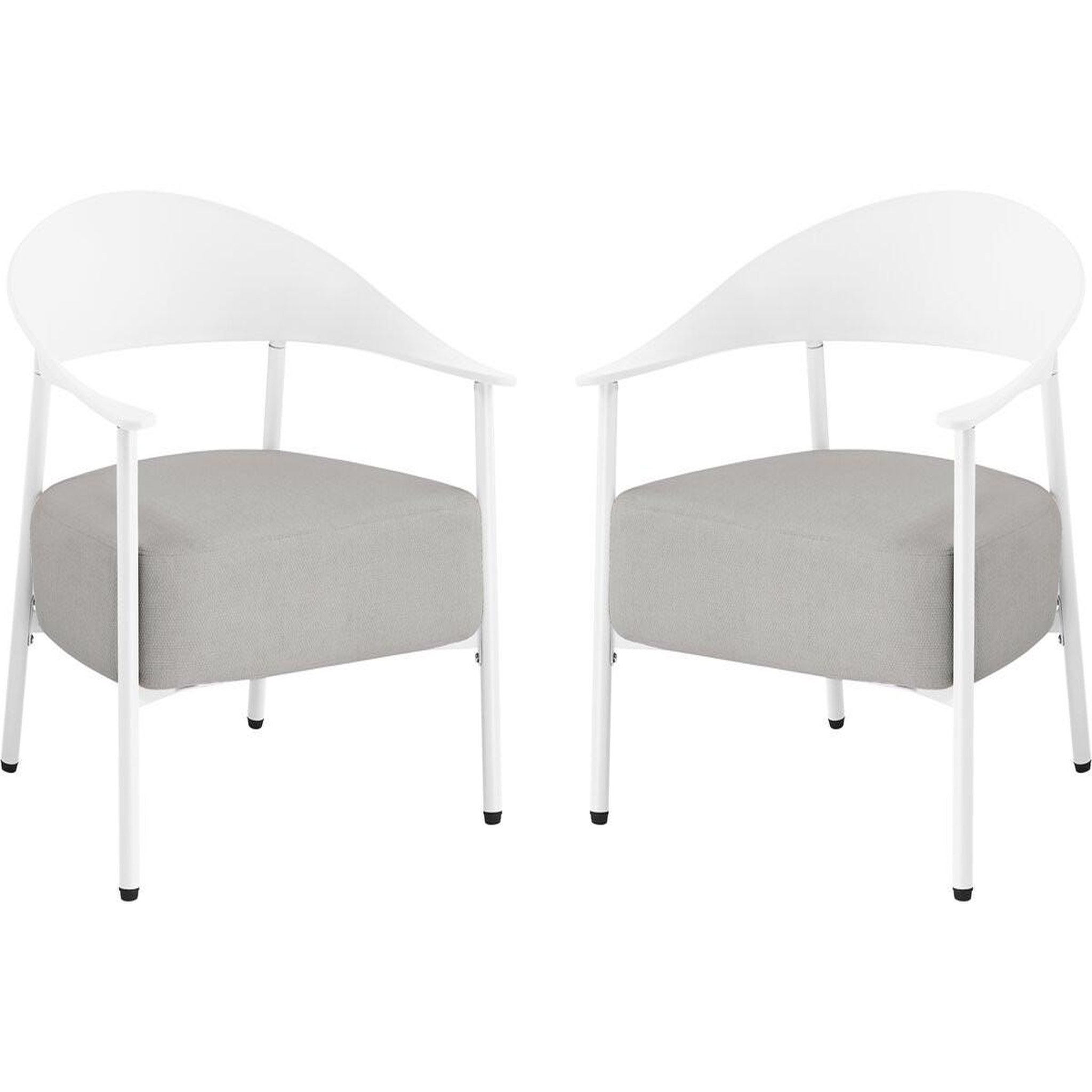 Habitat et Jardin Lot de 2 fauteuils de jardin en plastique et en métal  céora  - blanc