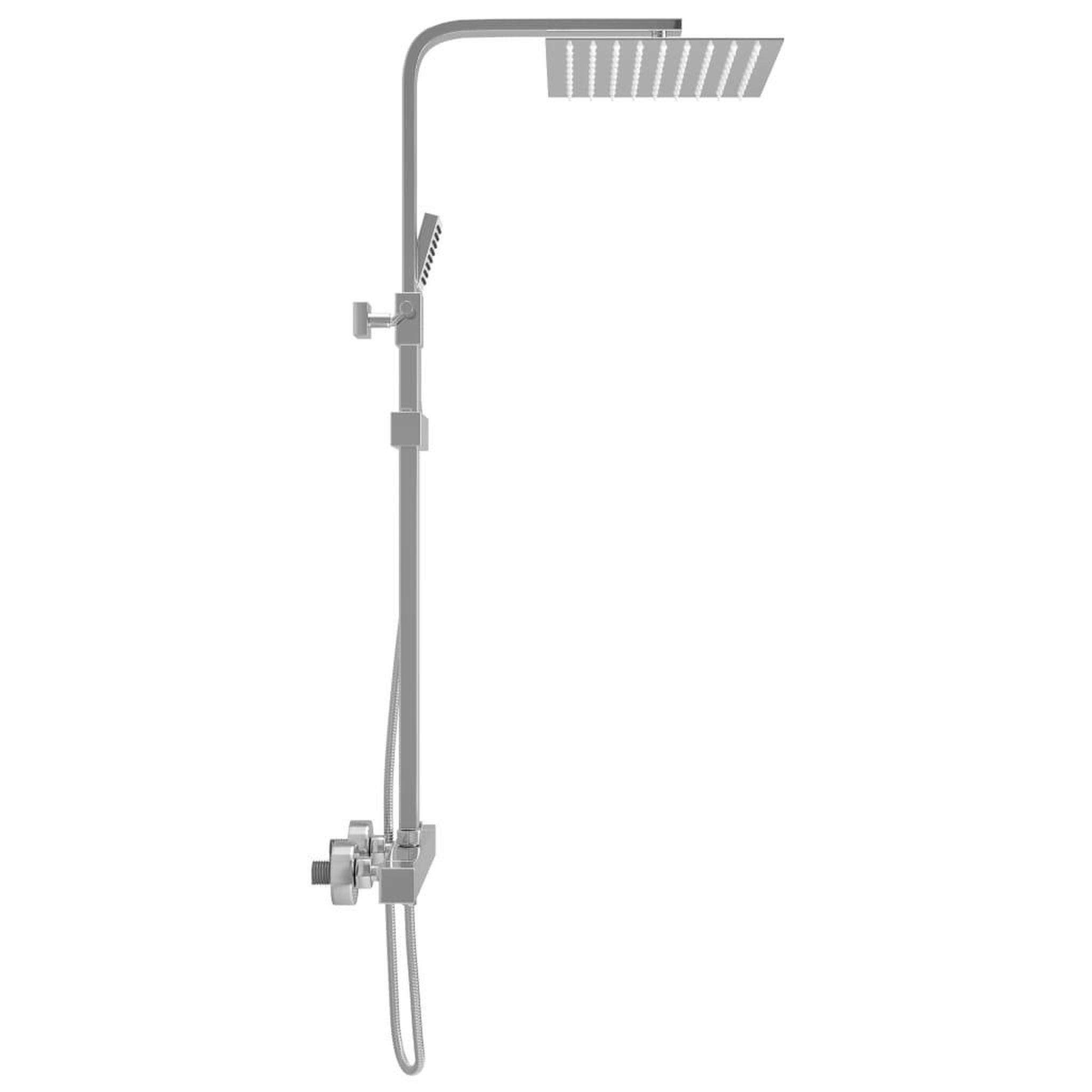 Voir la diapositive 4 : VIDAXL Ensemble de douche a deux tetes et thermostat Acier inoxydable
