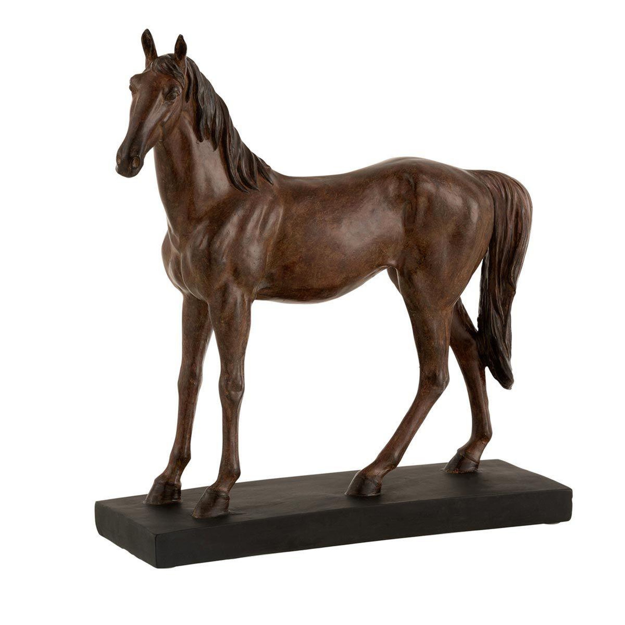 Voir la diapositive 1 : J-LINE Statuette Déco  Cheval  38cm Marron