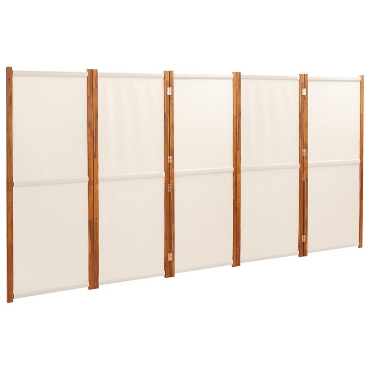 VIDAXL Cloison de separation 5 panneaux Blanc creme 350x180 cm