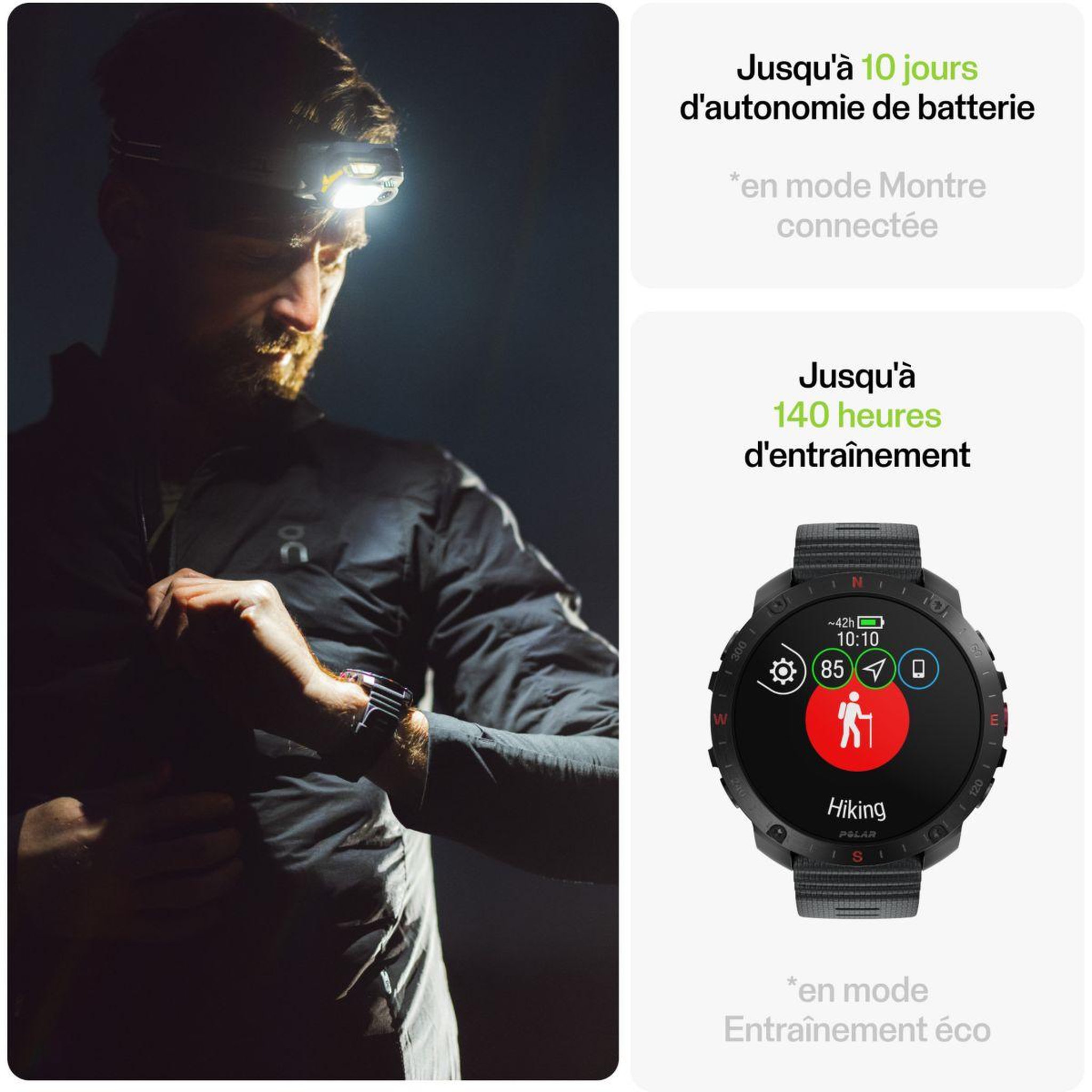 Voir la diapositive 5 : POLAR Montre sport GRIT X2 PRO Night Black S-L